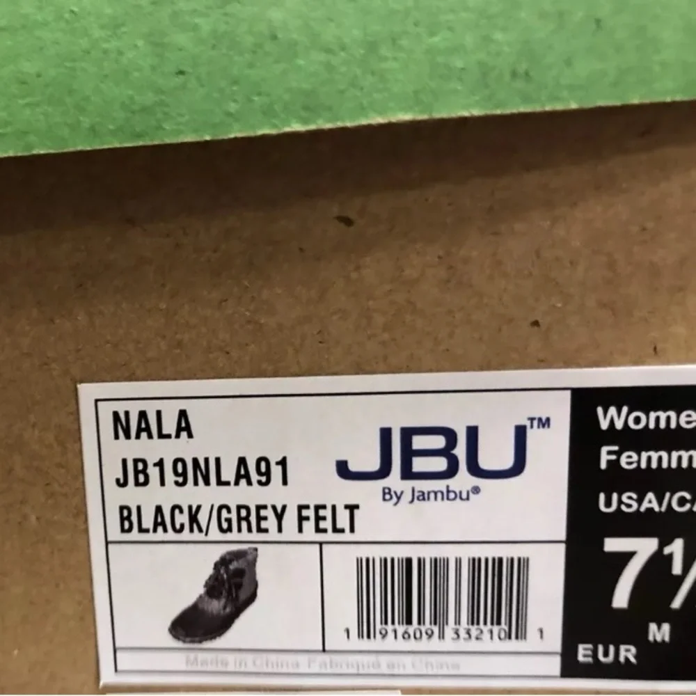 Jambu Nala Womens Rain Black/Grey Boots Size 7.5 M